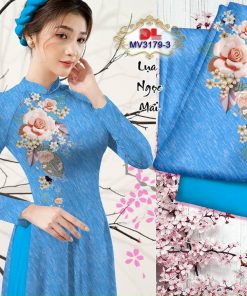 Vải áo dài hoa 3d dlmv-3179