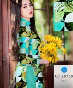 Vải áo dài hoa văn đều ad 20768