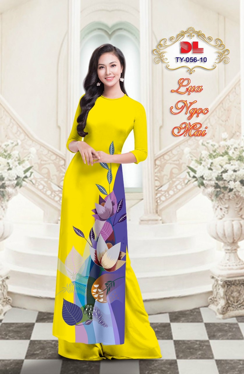 Vải áo dài chiếc lá dlty-056 - Ảnh 2