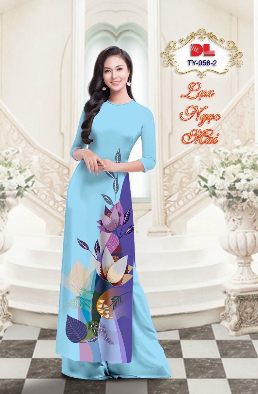 Vải áo dài chiếc lá dlty-056