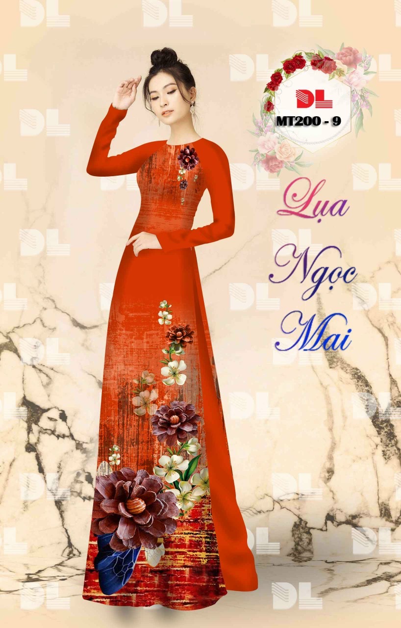 Vải áo dài hoa 3d dlmt-200 - Ảnh 14
