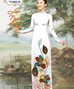 Vải áo dài chiếc lá dlty-042