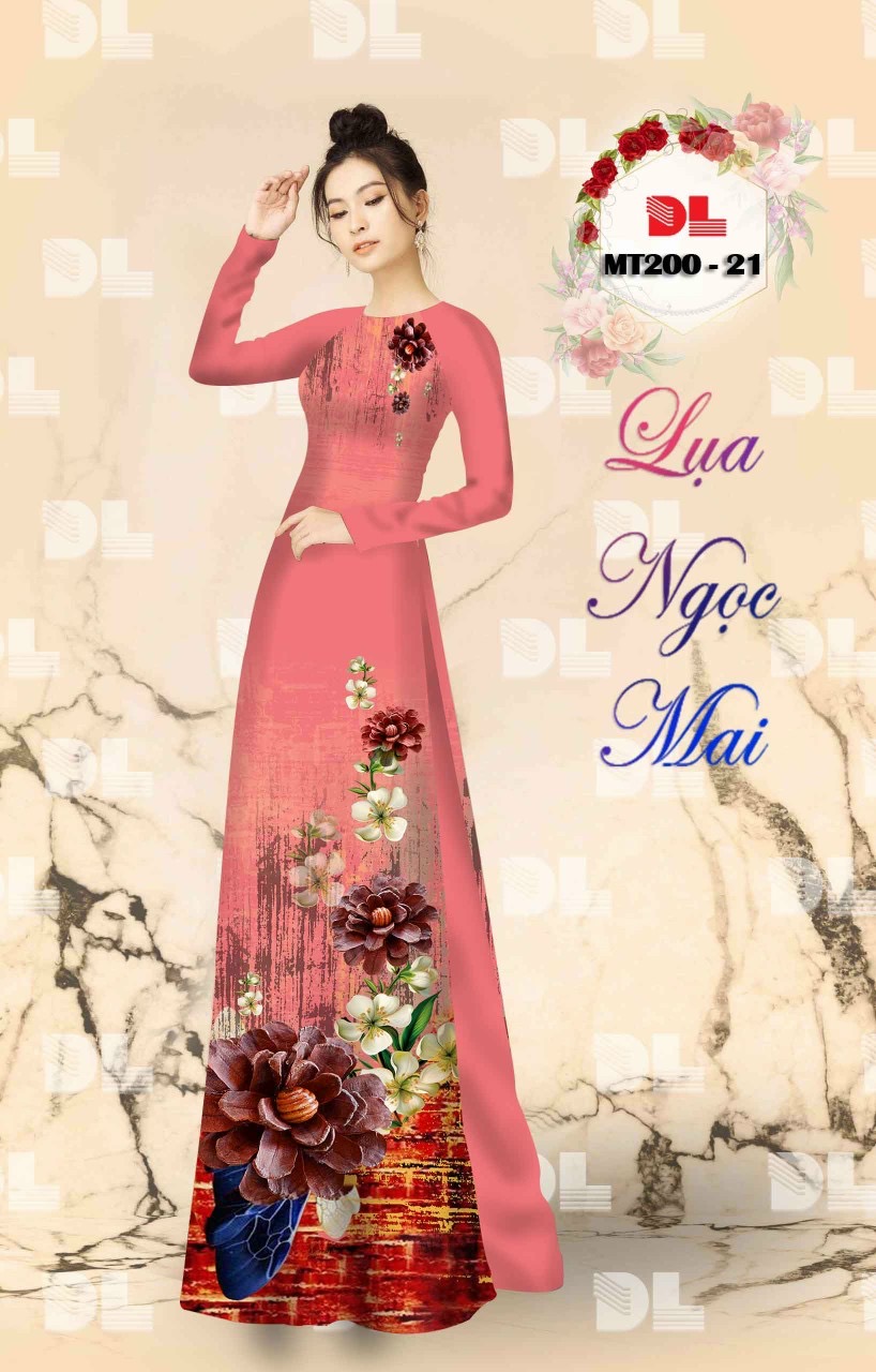 Vải áo dài hoa 3d dlmt-200 - Ảnh 15