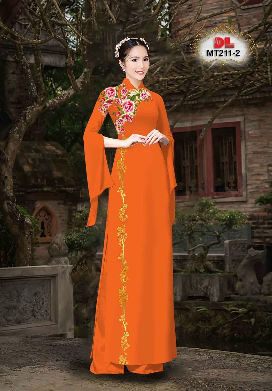 Vải áo dài hoa 3d dlmt-211 - Ảnh 10