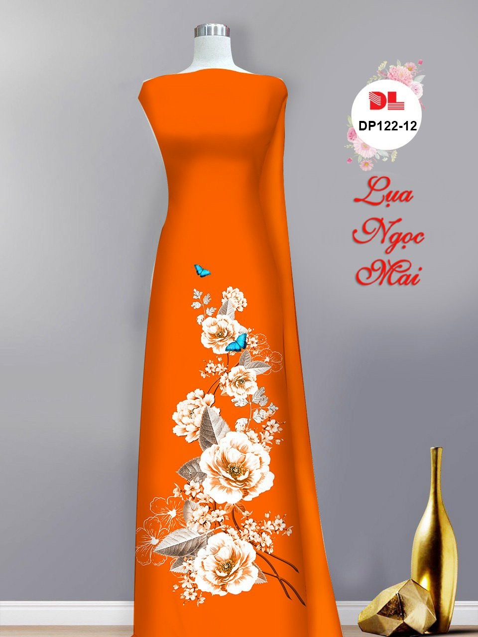 Vải áo dài hoa 3d dldp-122