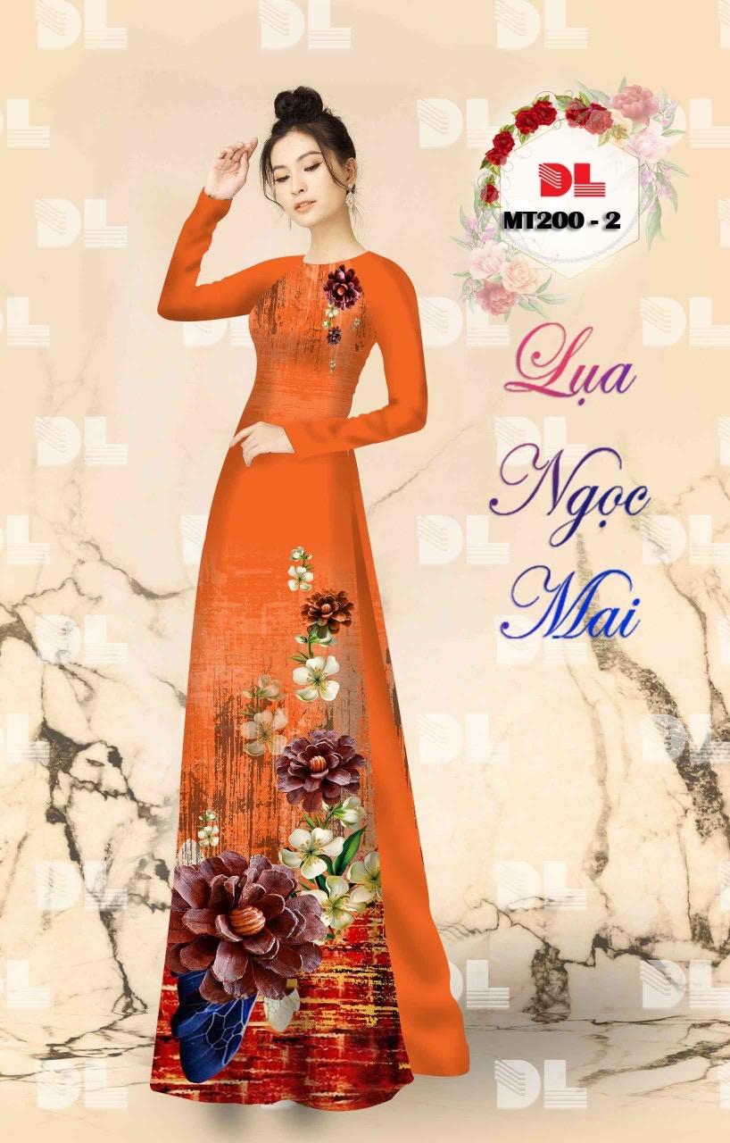 Vải áo dài hoa 3d dlmt-200 - Ảnh 10