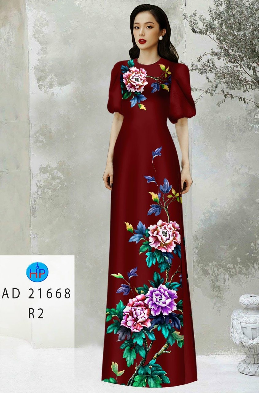 Vải áo dài hoa mẫu đơn ad 21668 - Ảnh 12