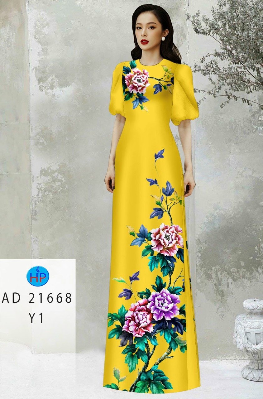 Vải áo dài hoa mẫu đơn ad 21668 - Ảnh 17
