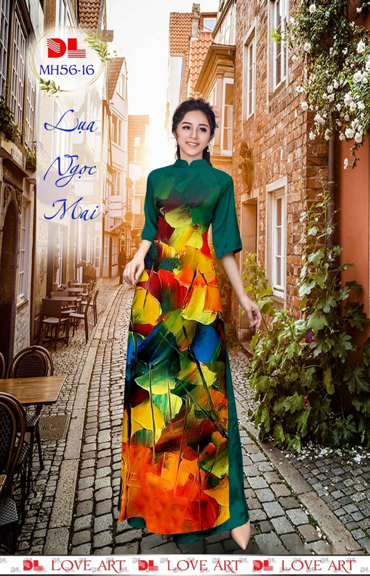 Vải áo dài lua ngoc mai, chiếc lá dlmh-56 - Ảnh 3