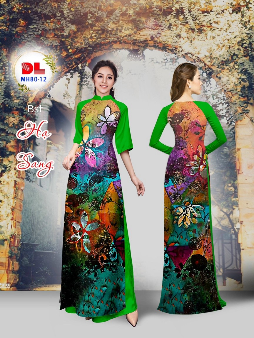 Vải áo dài lua ngoc mai hoa văn dlmh-80