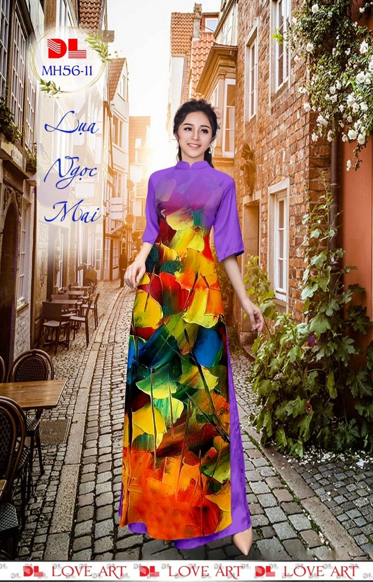 Vải áo dài lua ngoc mai, chiếc lá dlmh-56 - Ảnh 5