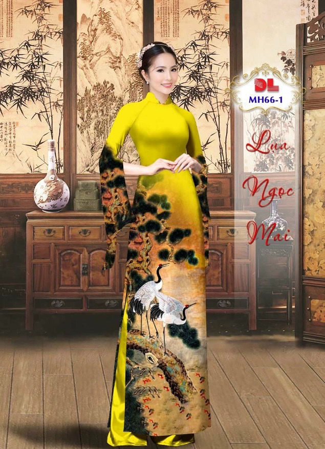 Vải áo dài phong cảnh dlmh-66