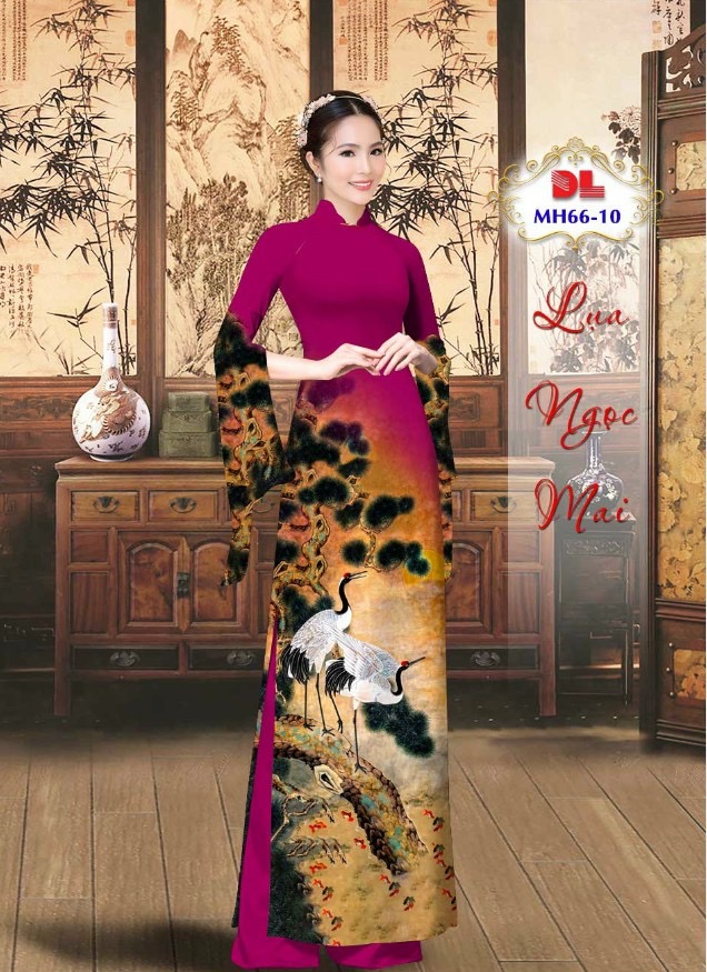 Vải áo dài phong cảnh dlmh-66 - Ảnh 2