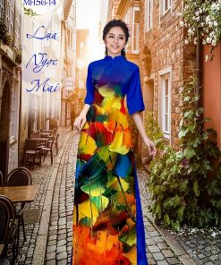 Alternative view of Vải áo dài lua ngoc mai, chiếc lá dlmh-56