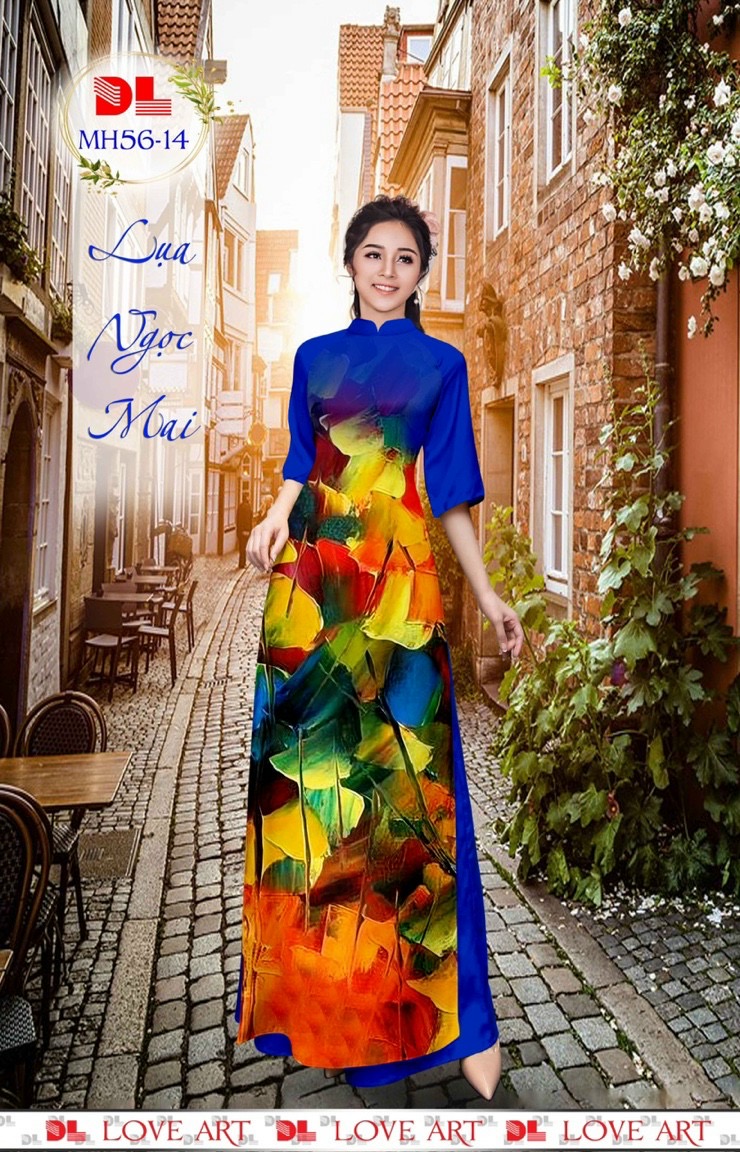 Vải áo dài lua ngoc mai, chiếc lá dlmh-56 - Ảnh 2