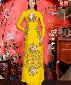 Vải áo dài hoa 3d dlmh-53