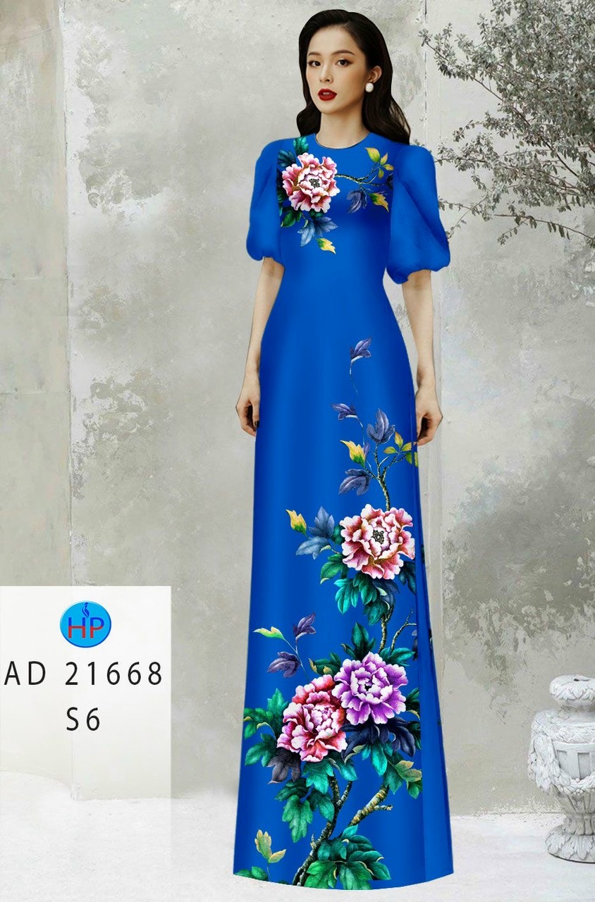 Vải áo dài hoa mẫu đơn ad 21668 - Ảnh 21