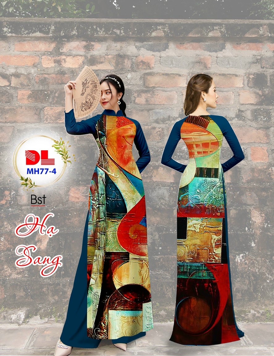 Vải áo dài lua ngoc mai hoa văn dlmh-77