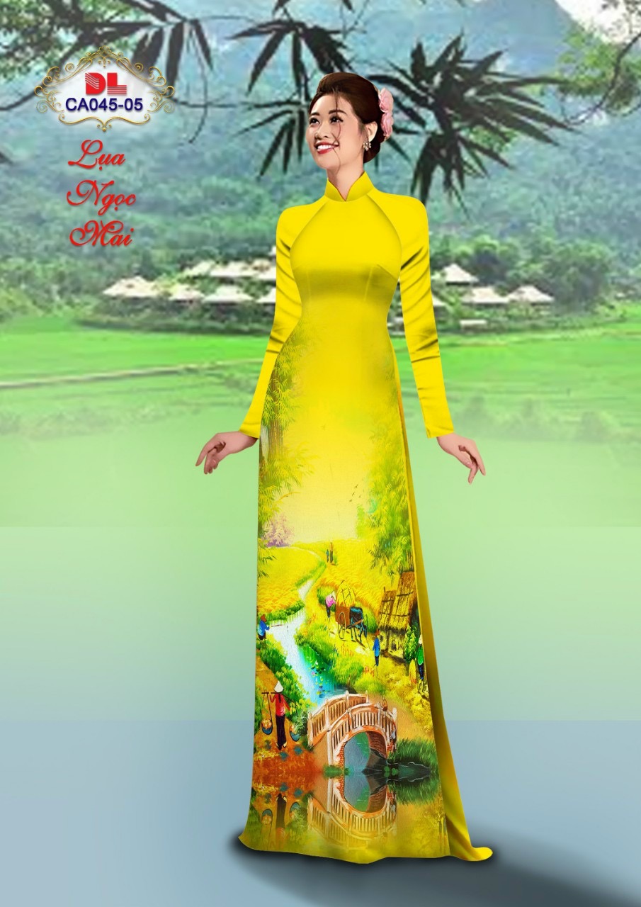 Vải áo dài phong cảnh dlca-045 - Ảnh 6