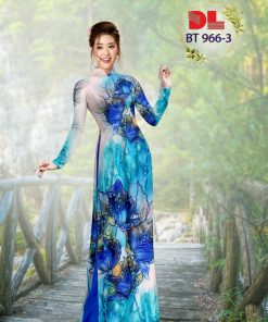 Vải áo dài hoa 3d dlbt-966