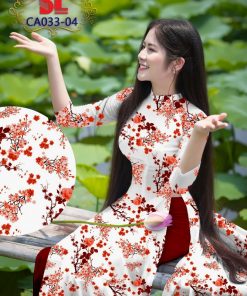 Vải áo dài hoa nguyên áo dlca-033