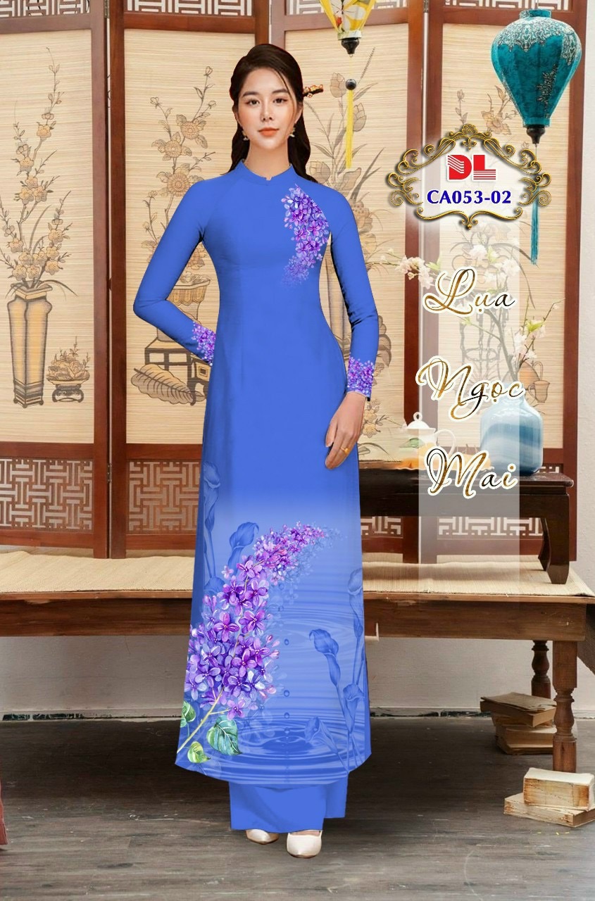 Vải áo dài lua ngoc mai hoa 3d dlca-053 - Ảnh 13