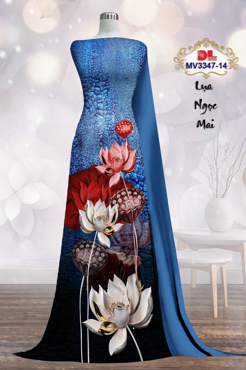 Vải áo dài lua ngoc mai hoa sen dlmv-3347 - Ảnh 15