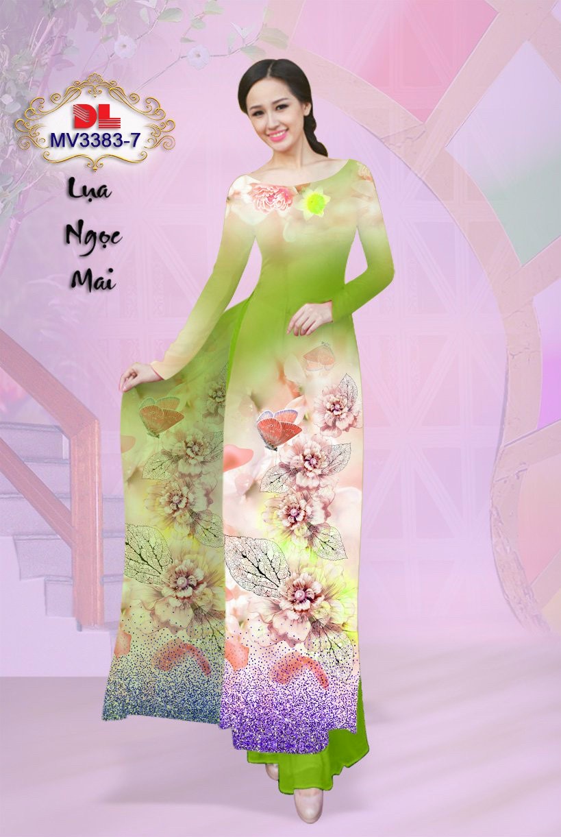 Vải áo dài lua ngoc mai hoa 3d dlmv-3383 - Ảnh 5