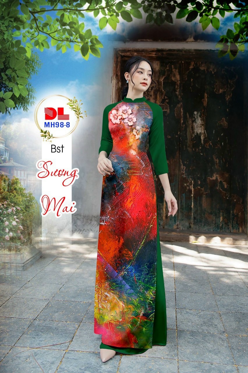 Vải áo dài lua ngoc mai hoa 3d dlmh-98 - Ảnh 20