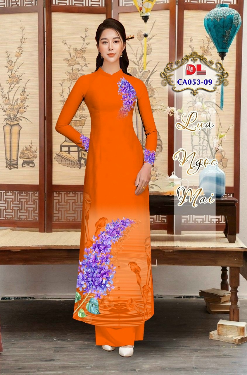 Vải áo dài lua ngoc mai hoa 3d dlca-053 - Ảnh 17