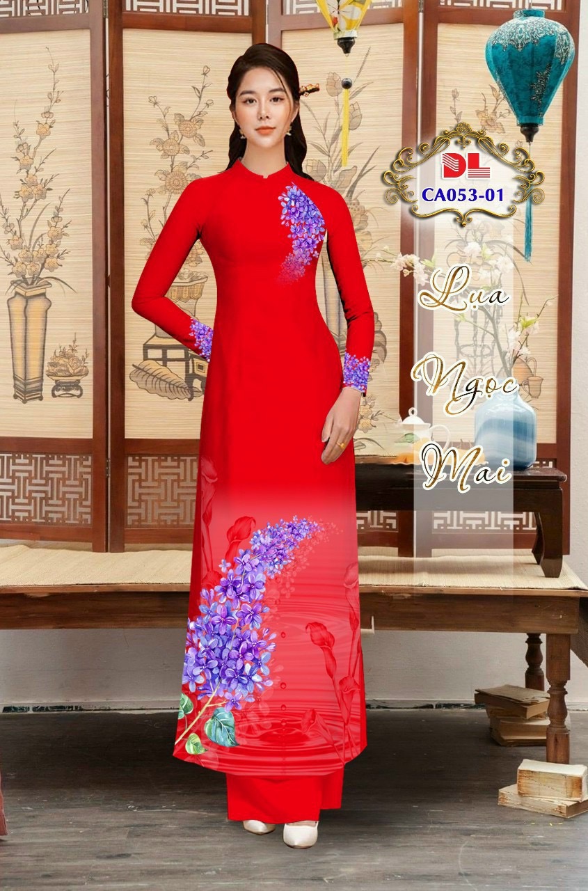 Vải áo dài lua ngoc mai hoa 3d dlca-053 - Ảnh 15