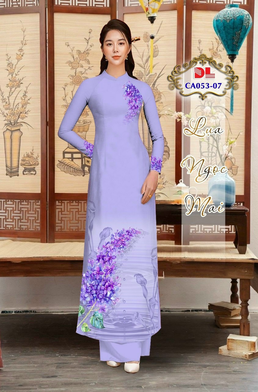 Vải áo dài lua ngoc mai hoa 3d dlca-053 - Ảnh 10