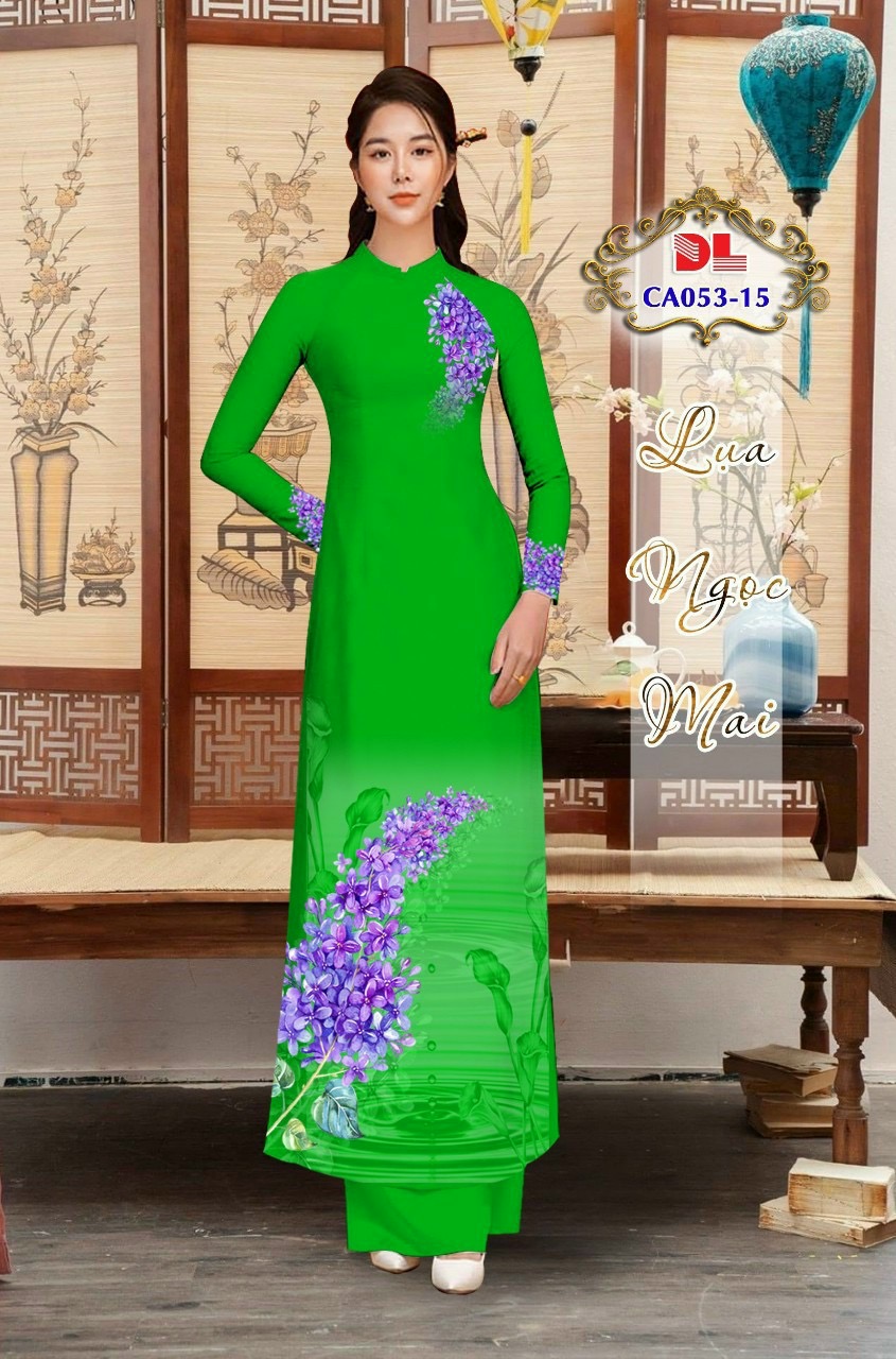 Vải áo dài lua ngoc mai hoa 3d dlca-053 - Ảnh 14