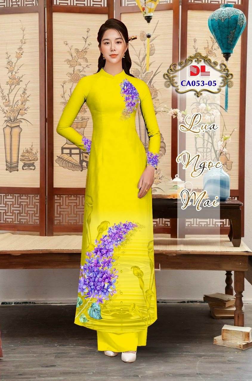 Vải áo dài lua ngoc mai hoa 3d dlca-053 - Ảnh 16