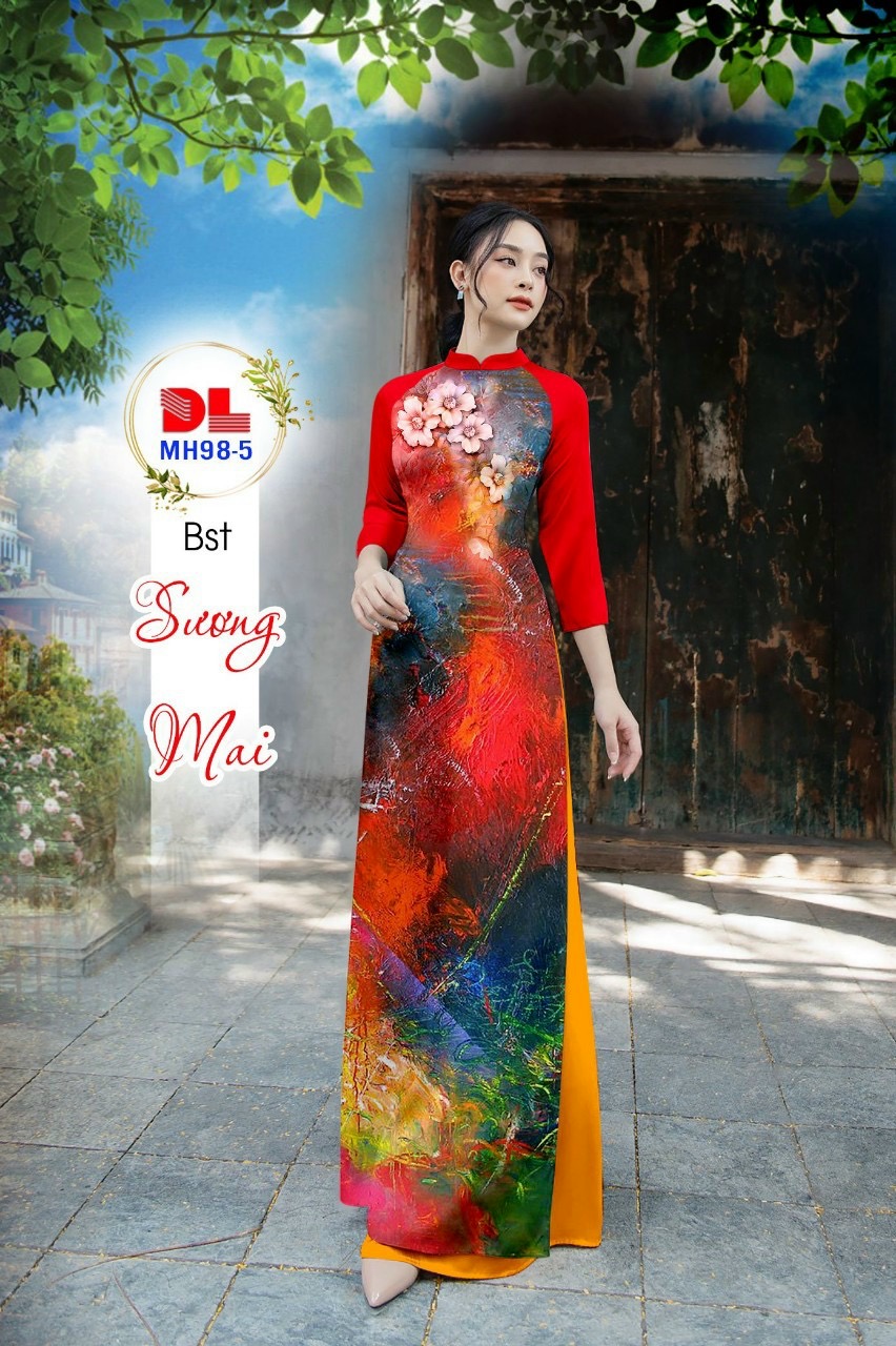 Vải áo dài lua ngoc mai hoa 3d dlmh-98 - Ảnh 18