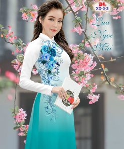 Vải áo dài lua ngoc mai hoa 3d dlxd-3