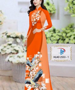 Vải áo dài hoa và chim hlad-2553