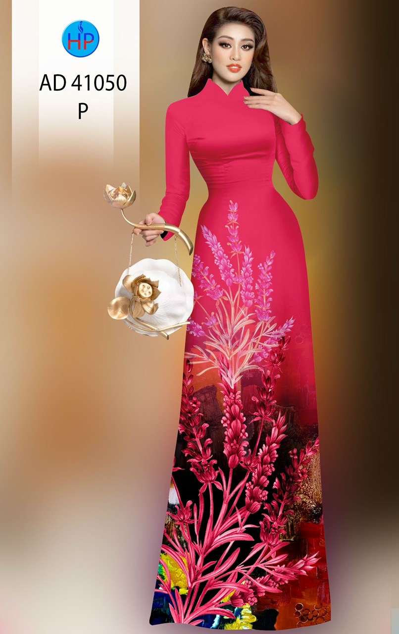 Vải áo dài hoa 3d ad 41050 - Ảnh 14