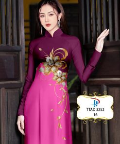 Alternative view of Vải áo dài hoa 3d ttad-3252