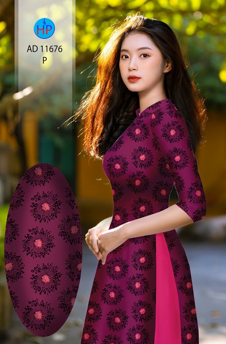 Vải áo dài hoa văn đều ad 11676 - Ảnh 3