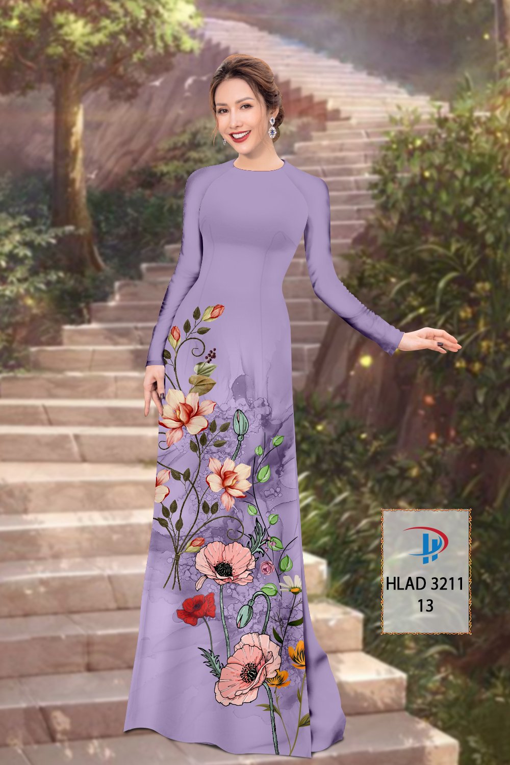 Vải áo dài hoa 3d hlad-3211 - Ảnh 25