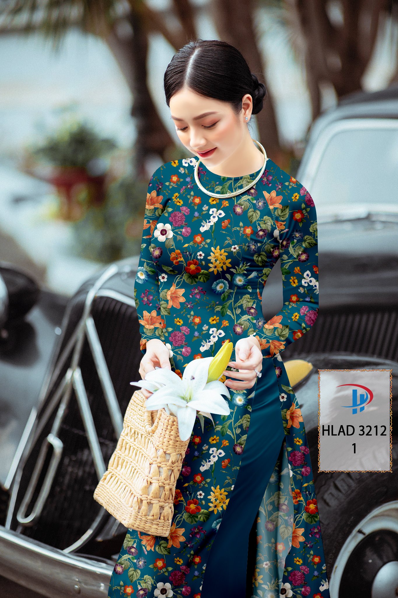 Vải áo dài hoa nguyên áo hlad-3212 - Ảnh 11