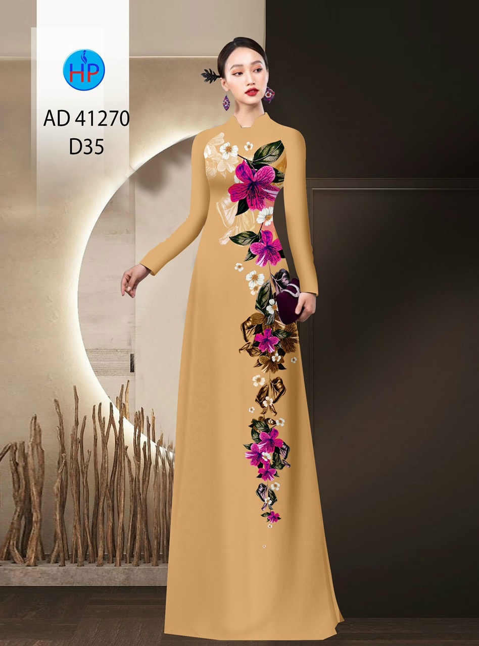 Vải áo dài hoa 3d ad 41270 - Ảnh 15