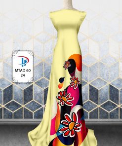 Vải áo dài hoa 3d mtad-60