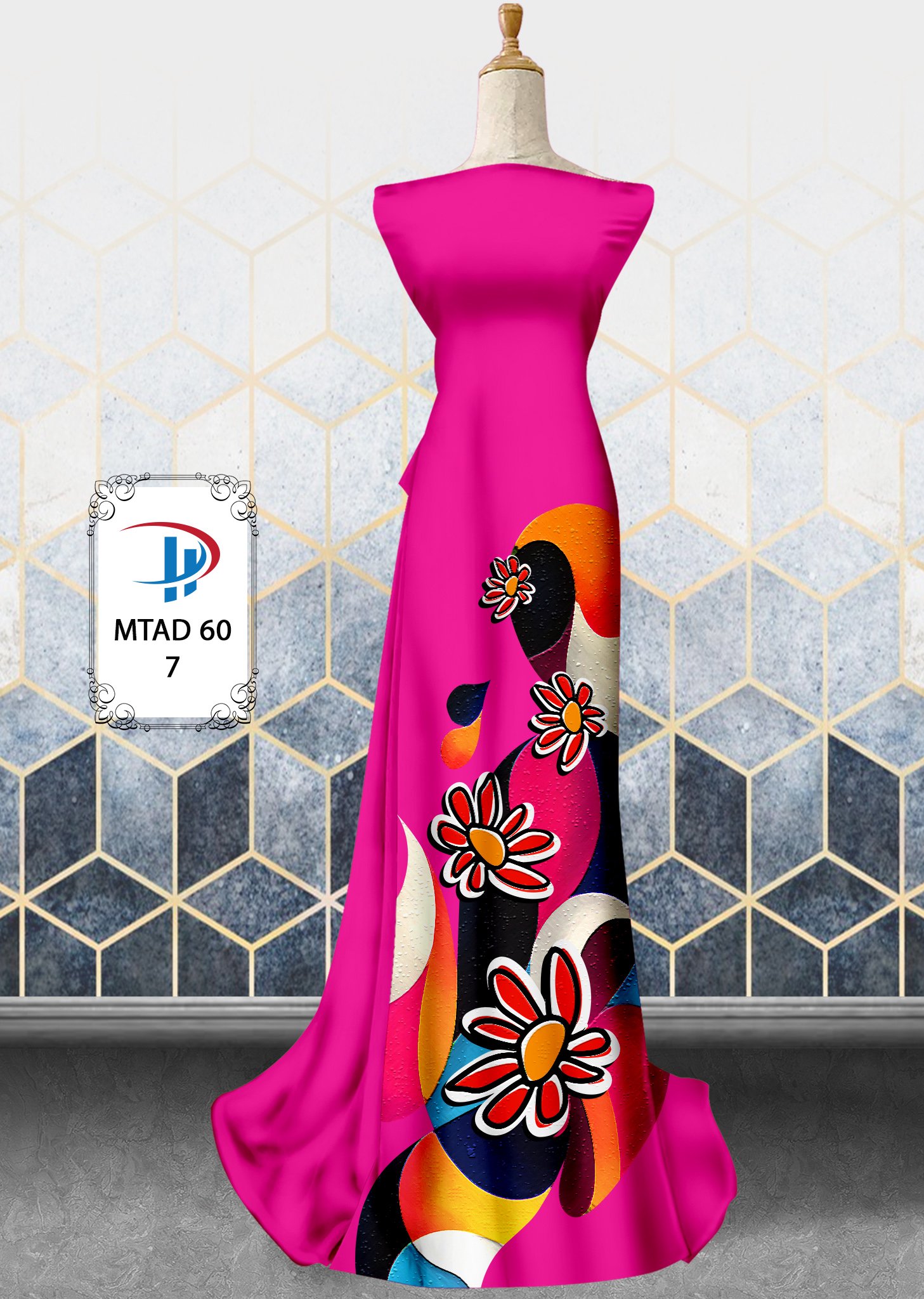Vải áo dài hoa 3d mtad-60 - Ảnh 20