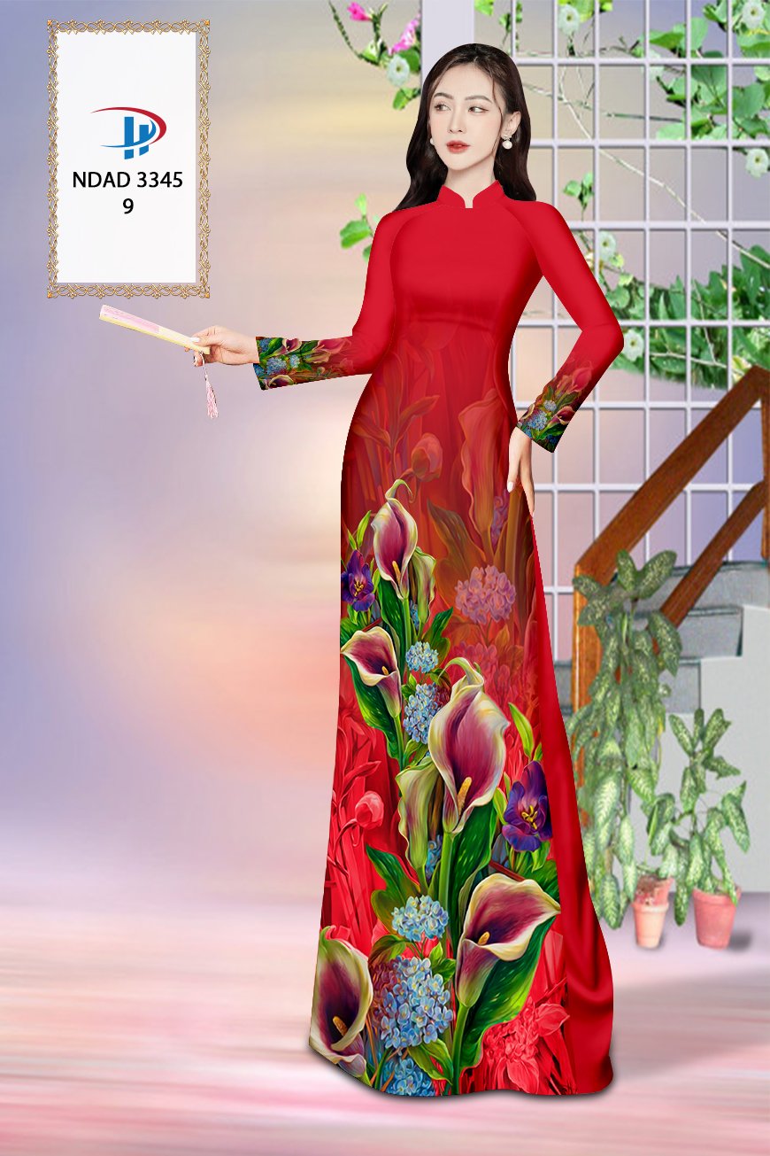 Vải áo dài hoa loa kèn ndad-3345 - Ảnh 5