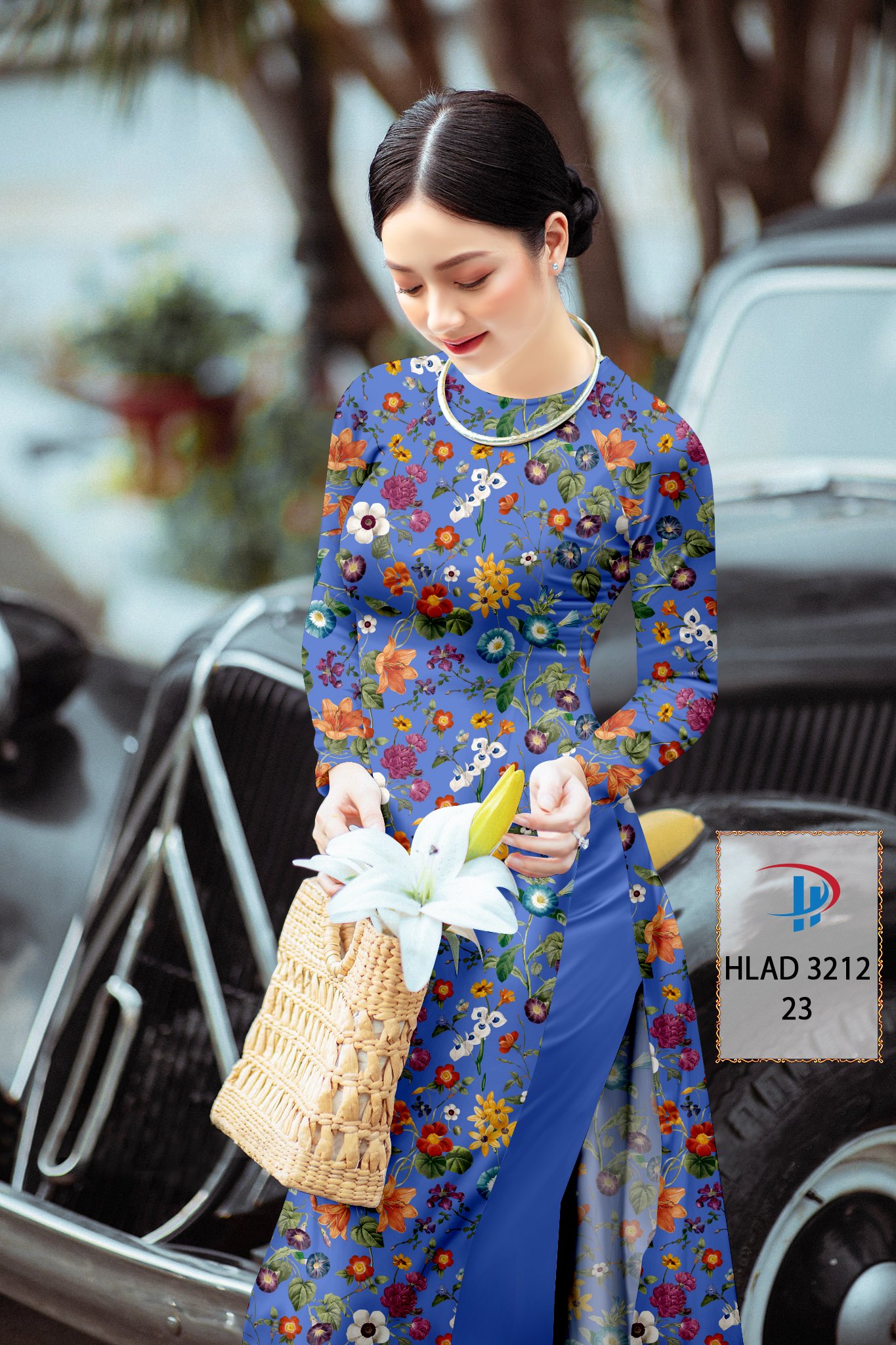 Vải áo dài hoa nguyên áo hlad-3212 - Ảnh 5