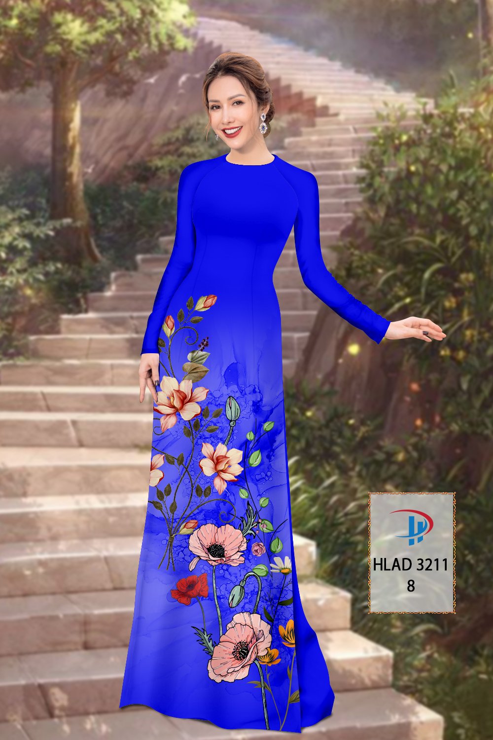 Vải áo dài hoa 3d hlad-3211 - Ảnh 21