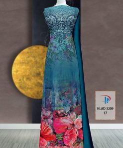 Vải áo dài hoa 3d hlad-3209