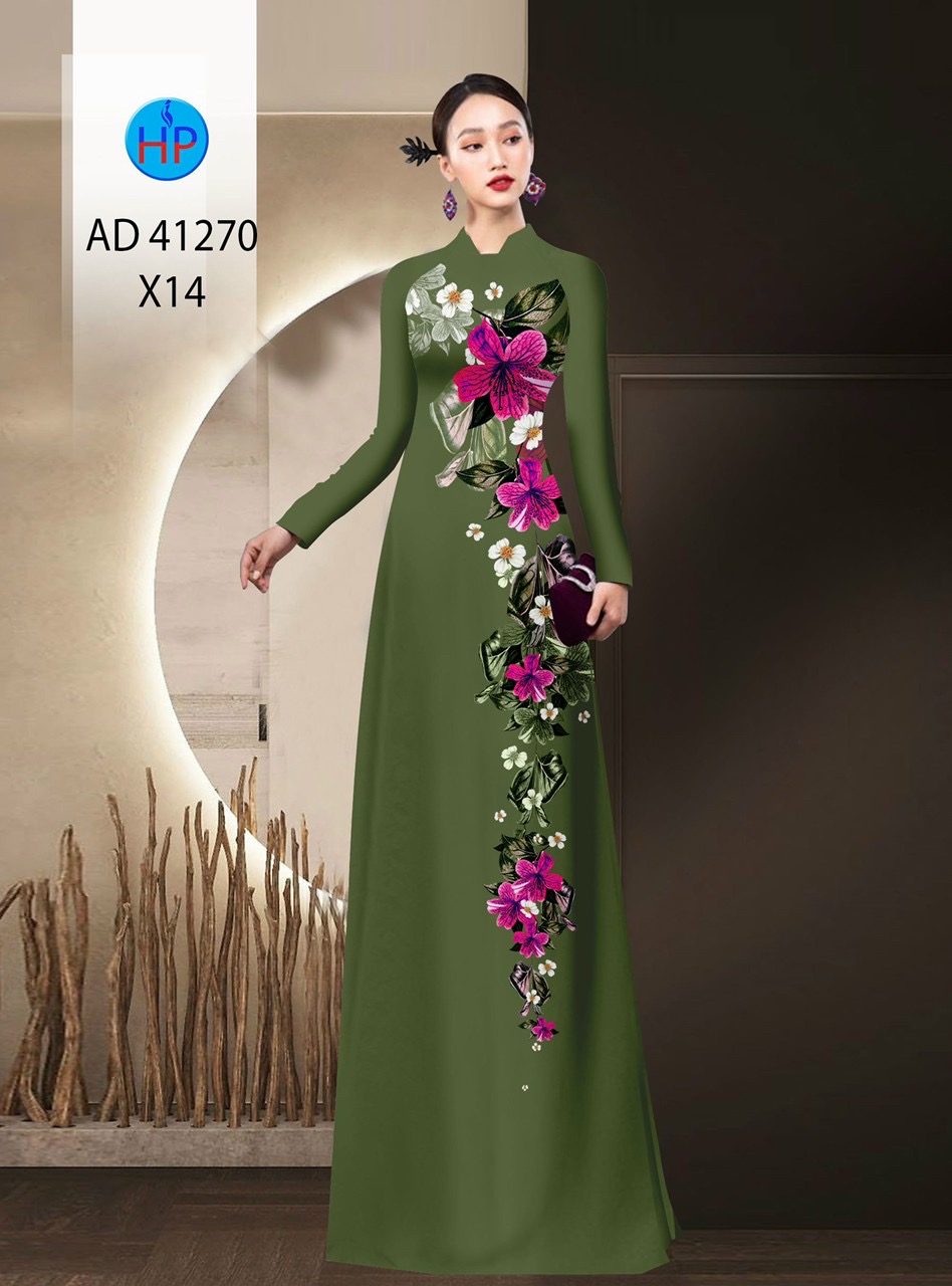 Vải áo dài hoa 3d ad 41270 - Ảnh 6
